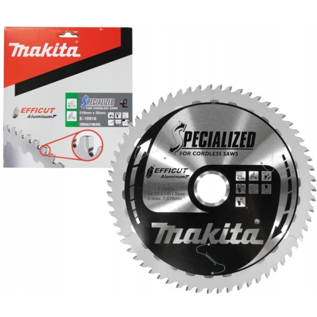 Диск пиляльний Makita 216x63z x30 з ТПК для алюмінію (E-16916)