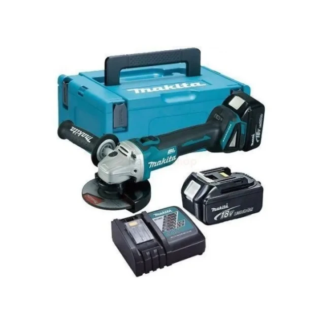Шліфмашина кутова Makita 115 мм 18V LXT 2x5Ah MAKPAC (DGA452RTJ)