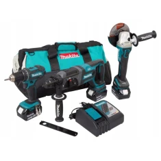 Набор дрель Makita DDF482 + перфоратор DHR241 + угловая шлифмашина DGA504 3x5Ah сумка (088381842594)