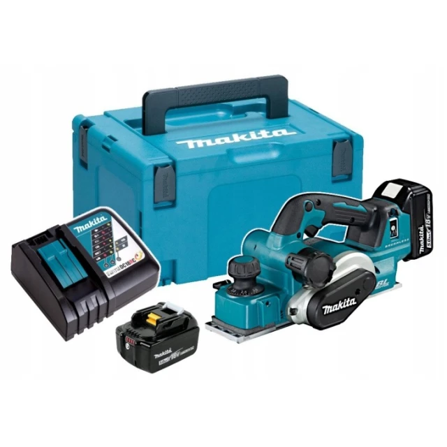 Рубанок Makita 18V ширина 82 мм глибина 0-3 мм 2x5 Ah MAKPAC (DKP181RTJ)