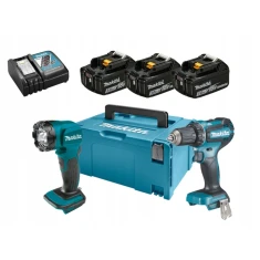 Шуруповёрт Makita DDF485 + Фонарик DML815 3x3Ah (088381896856)