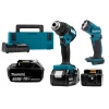 Шуруповерт Makita DDF485 + Фонарик DML815 3x3Ah (088381896856)
