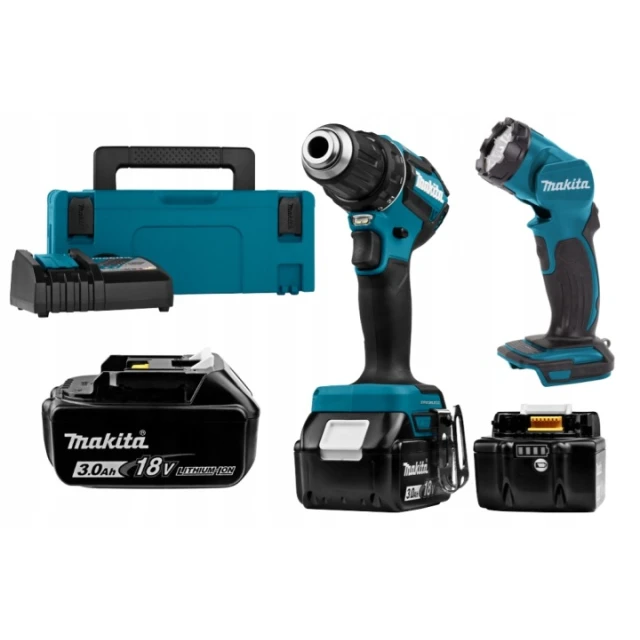 Шуруповерт Makita DDF485 + Фонарик DML815 3x3Ah (088381896856)
