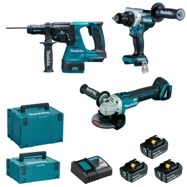 Набір Makita DDF492 DHR243 DGA506 3x5Ah 2x Makpac (DLX3202TJ)