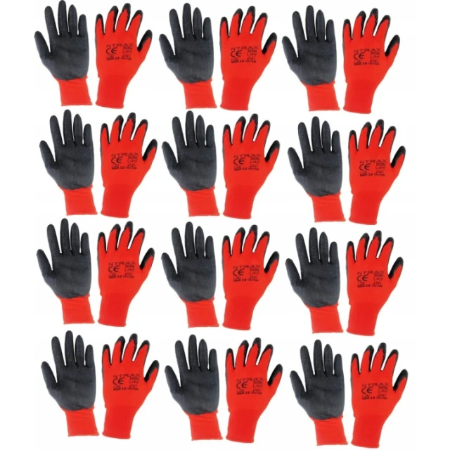 Рукавиці робочі RTELA Urgent 7 Red/Black комплект 12 пар (1003/7)