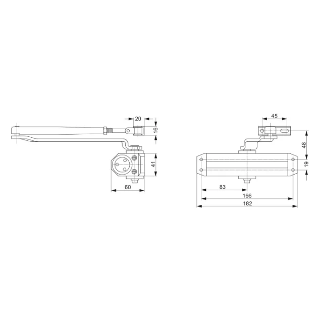 Доводчик дверей Assa Abloy DC110 (40-80 кг) Silver (DC110-EV1)