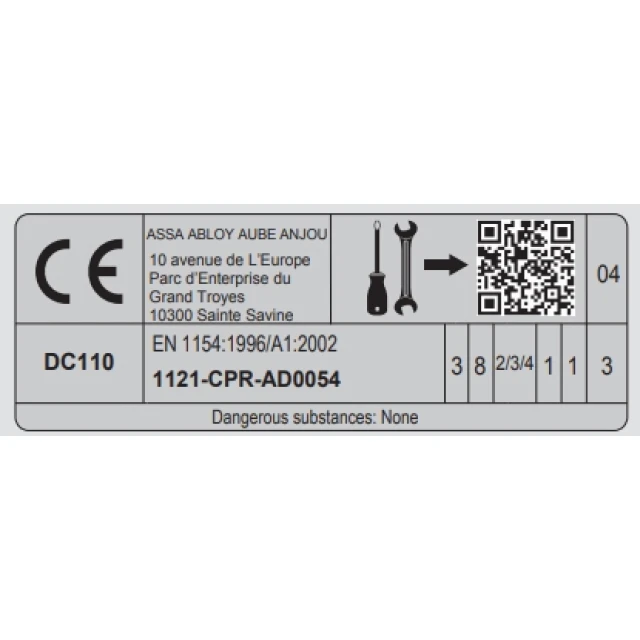 Доближувач Assa Abloy DC110 (40-80кг) Black (DC110-9005)