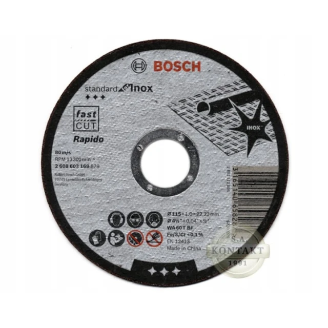 Диск Шліфувальний Bosch 115x1,0 мм по металу нержавіючий 25 шт (2 608 603 169)