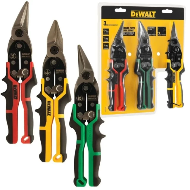 Ножиці для бляхи набір DeWALT 3 шт (3253560146764)