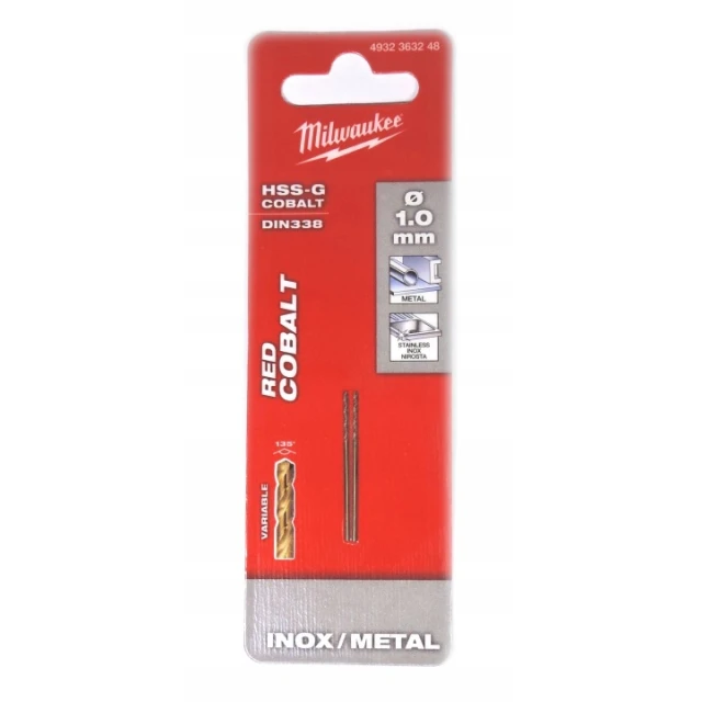 Свердло HSS-G Co для металу Milwaukee 1×34 мм, 2 шт (4932363248)