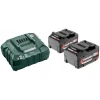 Зарядное устройство для аккумуляторов слайдовые Metabo ASC55+ 2 аккумулятора 4Ah (685050000)