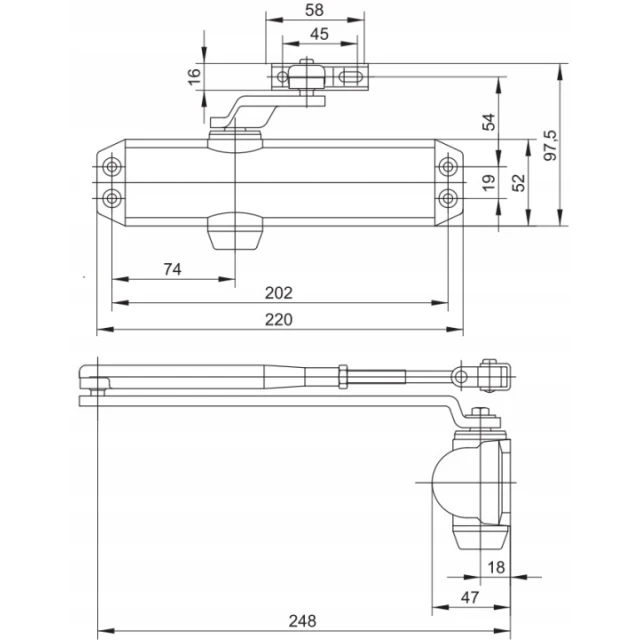 Доводчик дверей Assa Abloy DC120 (40-80 кг) Brown (4042203421950)