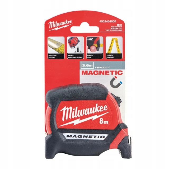 Рулетка Milwaukee 8 м x 27 мм Premium Magnet (4932464600)