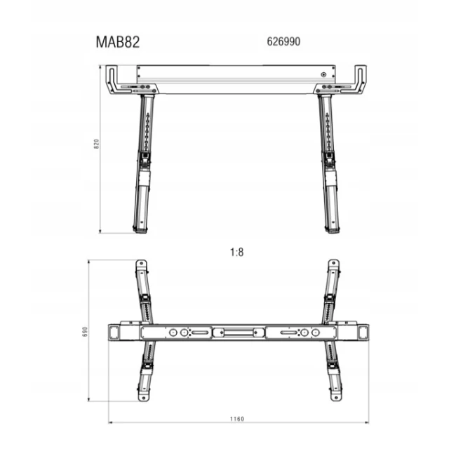 Стойка складная козлик Metabo 2 шт MAB 82 (626990000)