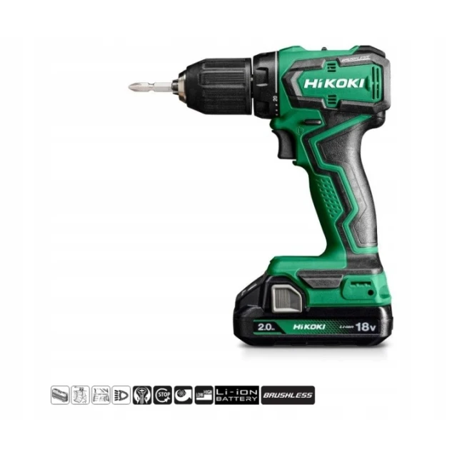 Шуруповерт HiKOKI 18V 2x2Ah BL 55Nm з кейсом (DS18DD)