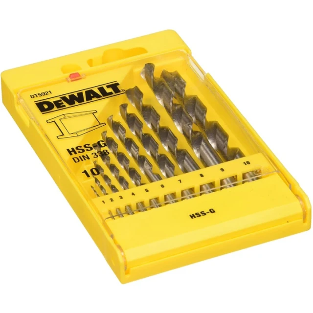 Набір свердел по металу DeWALT 10 шт HSS-G DIN338 (DT5921)