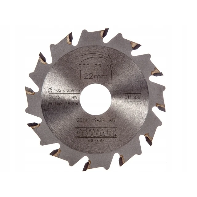 Фреза для шипів ламелло DeWALT 102x22x3,9 мм 12 зубів (DT1306)