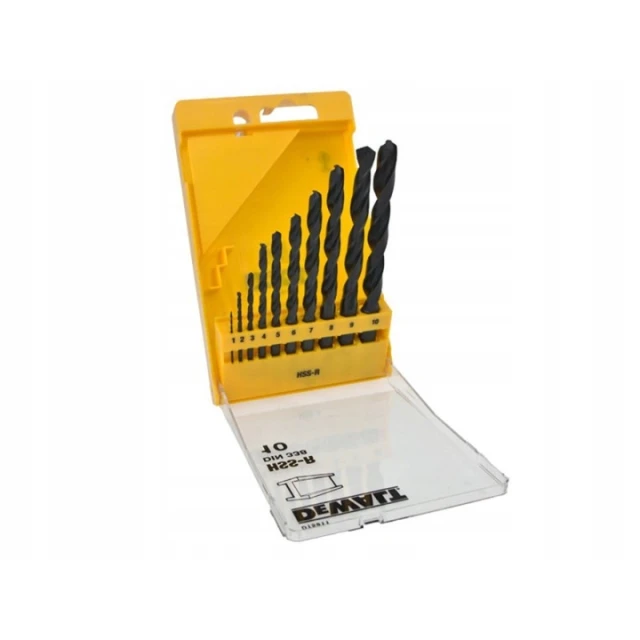 Набір свердел по металу DeWALT 1-10 мм 10 шт HSS-R (DT5911)