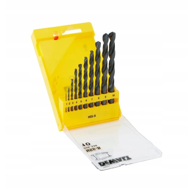 Набір свердел по металу DeWALT 1-10 мм 10 шт HSS-R (DT5911)