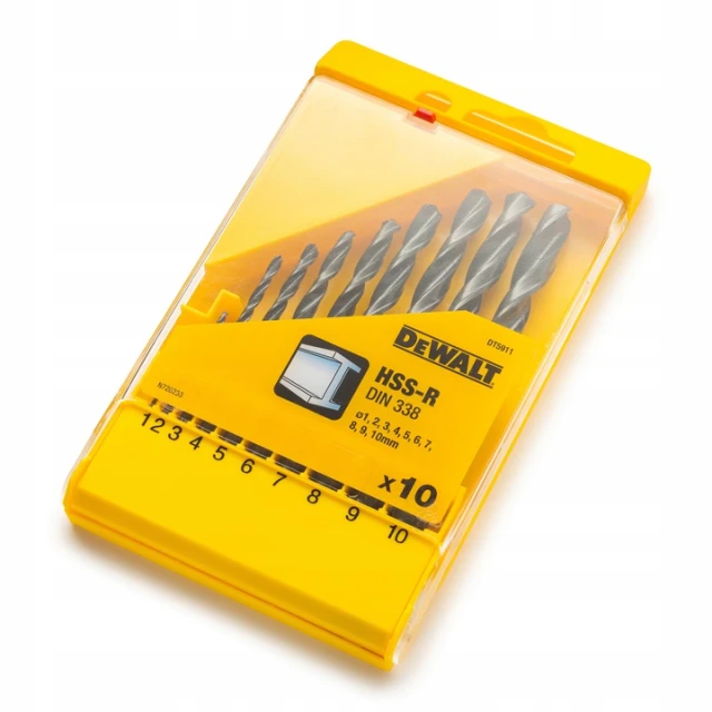 Набір свердел по металу DeWALT 1-10 мм 10 шт HSS-R (DT5911)