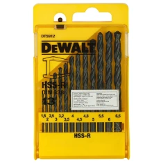 Набір свердел по металу DeWALT 1,5-6,5 мм 13 шт HSS-R (DT5912)