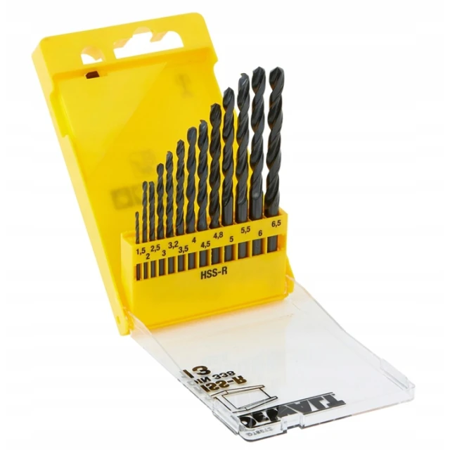 Набір свердел по металу DeWALT 1,5-6,5 мм 13 шт HSS-R (DT5912)