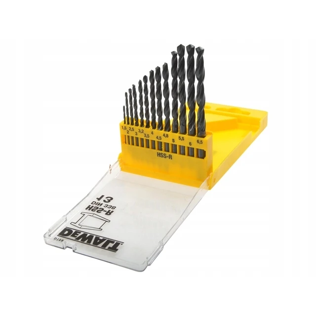 Набір свердел по металу DeWALT 1,5-6,5 мм 13 шт HSS-R (DT5912)