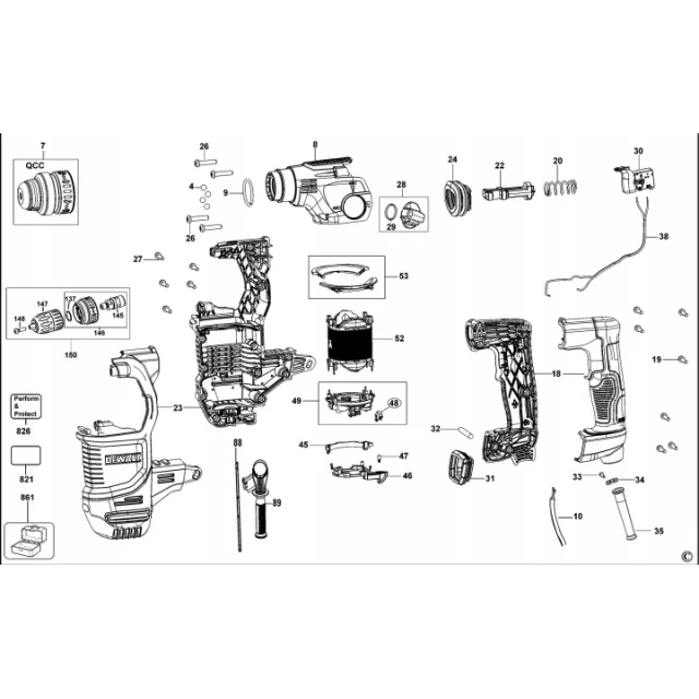 Головка DeWALT самозажимная для перфоратора (N403113)