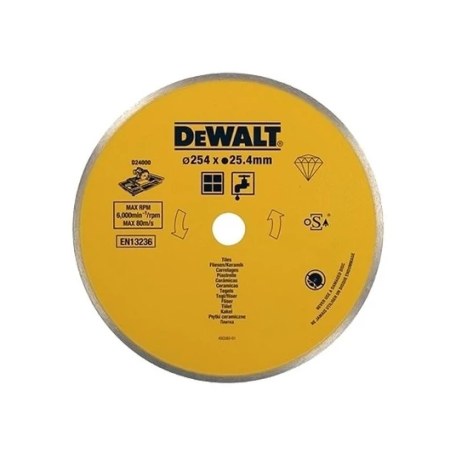 Диск алмазный сплошной DeWALT 250x1,6x25,4 мм (DT3734)