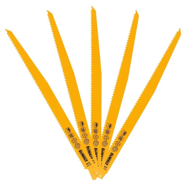 Полотно для пилок сабельних DeWALT 305 мм 3,6-5,1 мм 5 шт (DT2350)