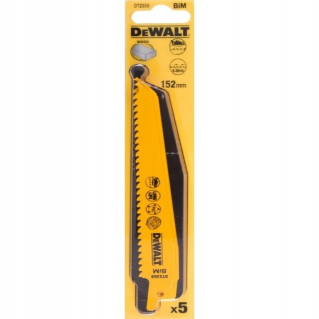 Полотно для лобзика DeWALT 152 мм 3,6-5,1 мм набор 5 шт (DT2359)
