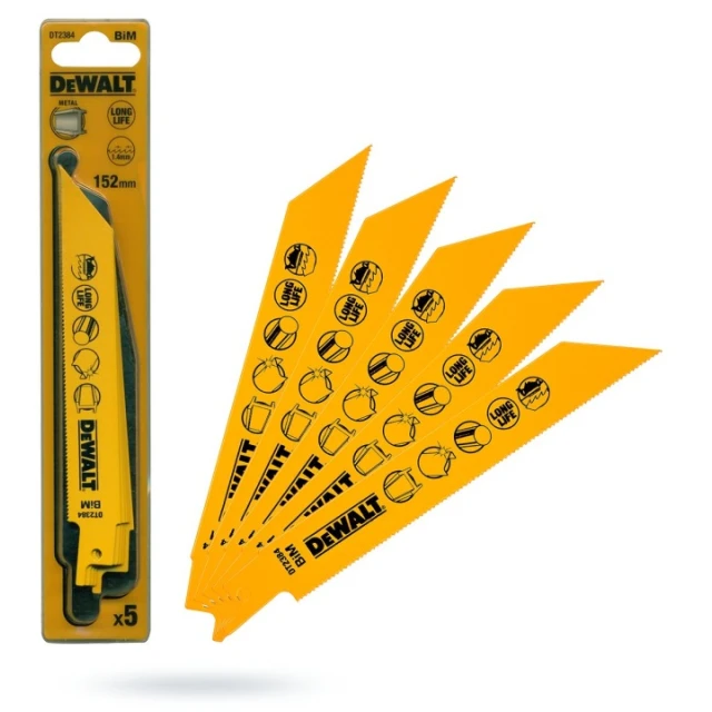 Полотно для шаблярної пили DeWALT 152 мм 1,1 мм 5 шт (DT2385)