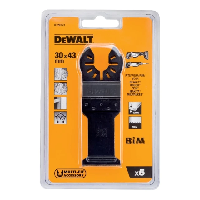 Полотно для пиления дерева с гвоздями DeWALT 43х30 мм 5 шт (DT20723)