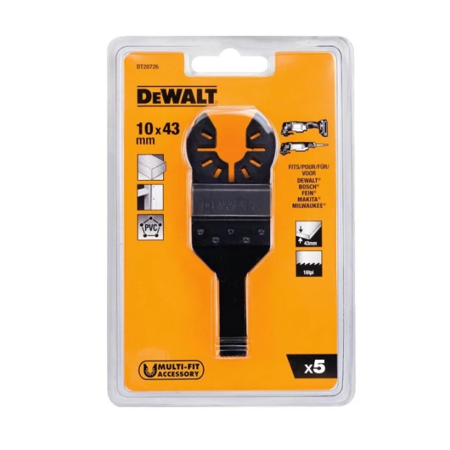 Полотно для пиління дерева прецизійне DeWALT 43х10 мм 5 шт (DT20726)