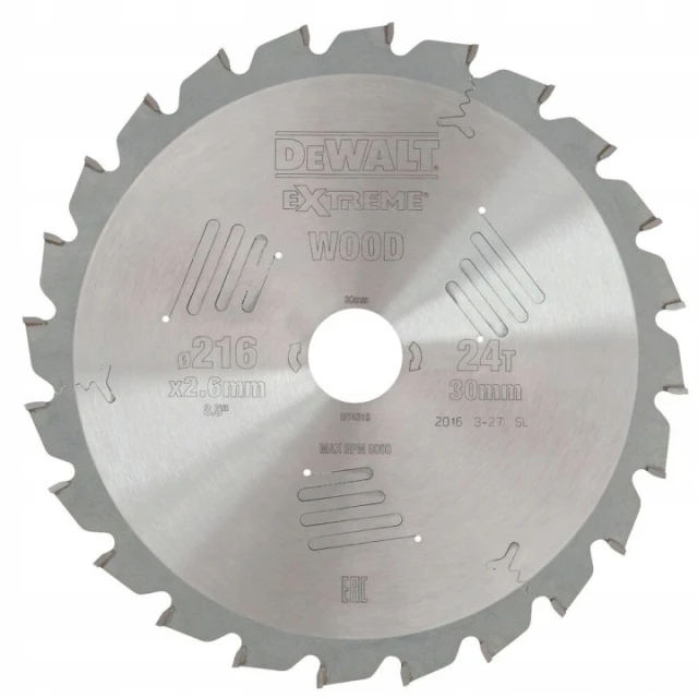 Диск пильний DeWALT 216x24z x30 з видіями EXTREME (DT4310)