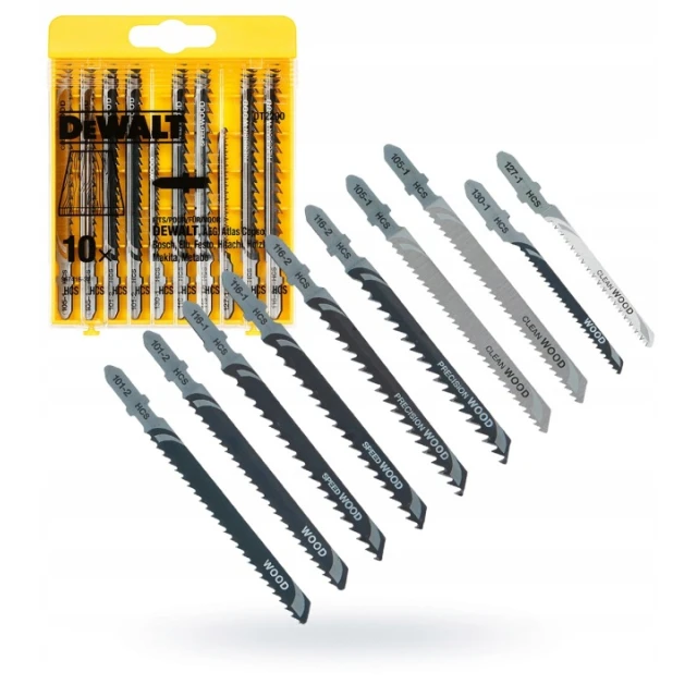 Полотно для лобзика комплект DeWALT 10 шт дерево (DT2290)