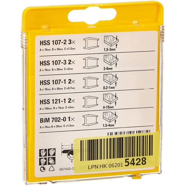 Полотно для лобзика комплект DeWALT 10 шт метал (DT2292)