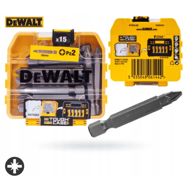 Біта DeWALT PZ2x50mm 15 шт (DT7912)