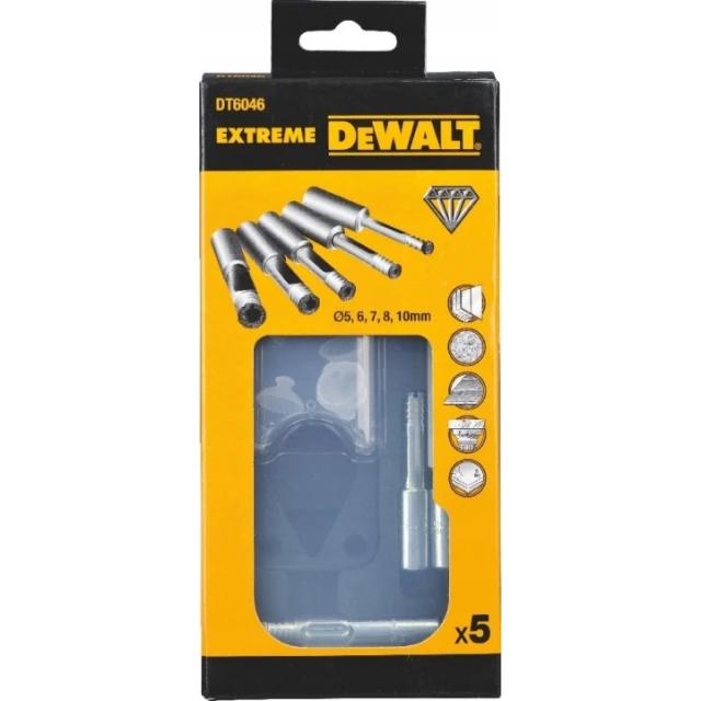 Набір свердел діамантових DeWALT 5 шт 5-10 мм (DT6046)