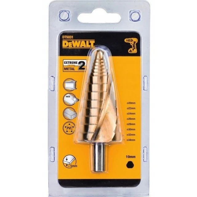 Свердло ступінчасте для металу DeWALT 20-34 мм 10 мм (DT5031)