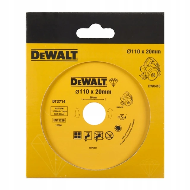 Диск алмазний суцільний DeWALT 110 мм 1,6x8 мм (DT3715)