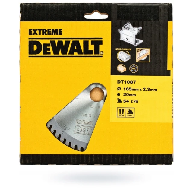 Диск пиляючий DeWALT 165x54z x20 з видіями EXTREME (DT1087)