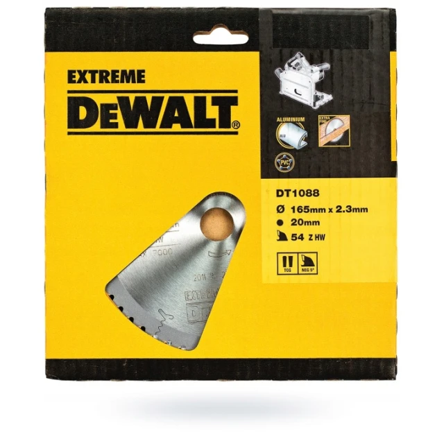 Диск пиляючий DeWALT 165x54z x20 для алюмінію EXTREME (DT1088)