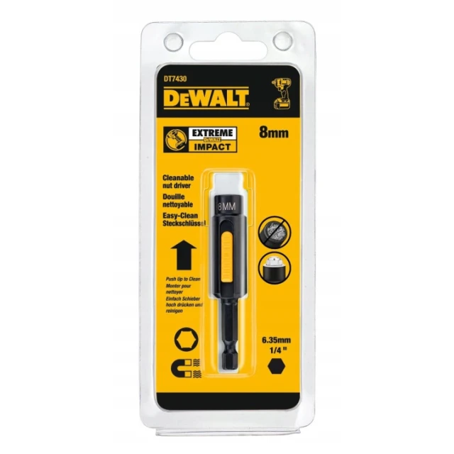 Головка магнітна DeWALT 8 мм L-75 мм (DT7430)