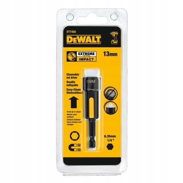 Головка магнітна DeWALT 13 мм L-75 мм (DT7450)