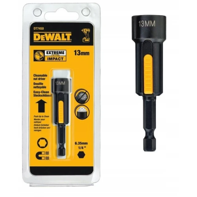 Головка магнітна DeWALT 13 мм L-75 мм (DT7450)