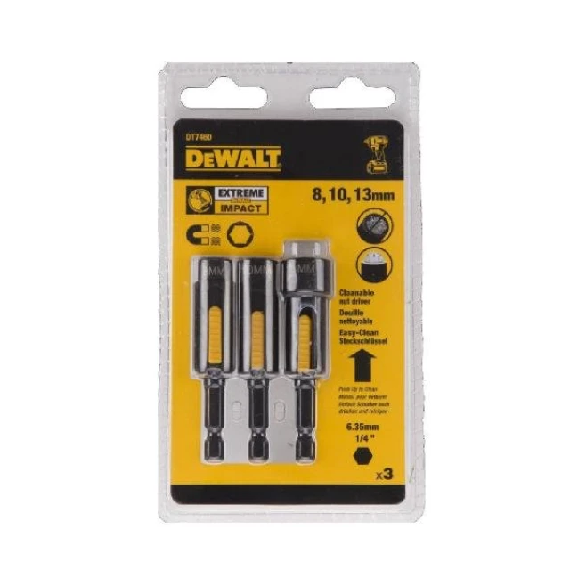 Головка магнітна для шурупів DeWALT 8/10/13 мм (DT7460)