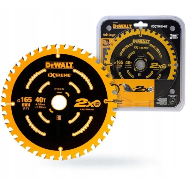 Диск пильний DeWALT 165x40z x20 з вольфрамом ELITE (DT10640-QZ)