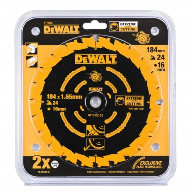 Диск пиляльний DeWALT 184x24z x16 Elite з вольфрамовим напиленням (DT10302-QZ)