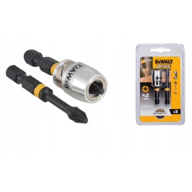 Біта ударна DeWALT PZ2 x 50 мм 2 шт з магнітом (DT70535T)